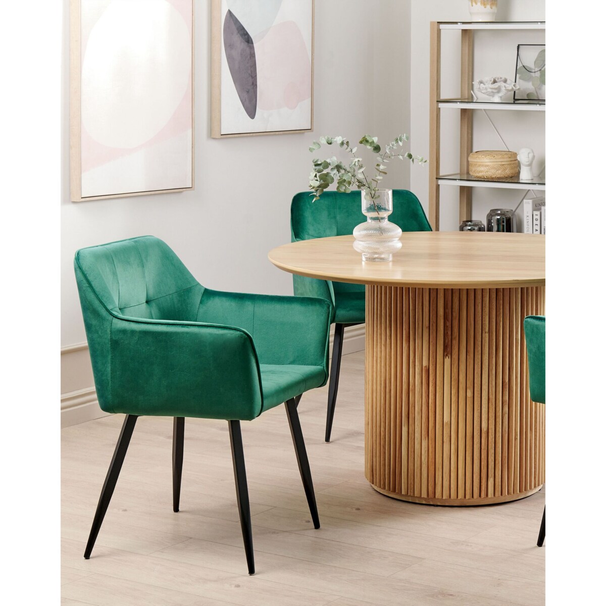 Zestaw 2 krzeseł do jadalni welurowy szmaragdowy JASMIN