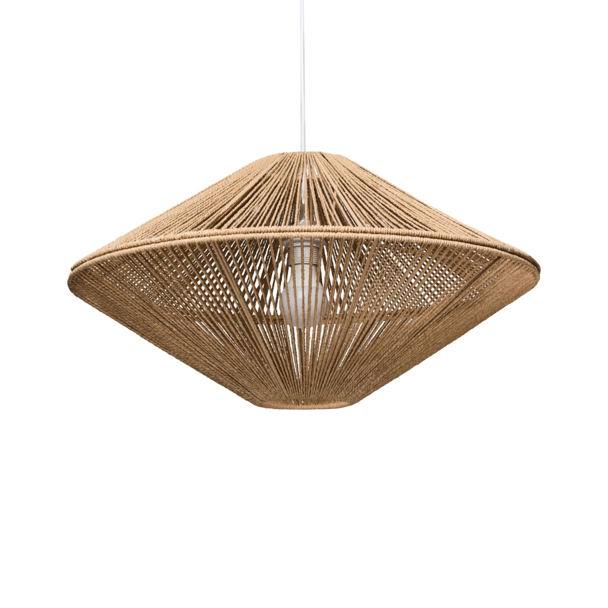 Lampa wisząca CAVES Papierowa plecionka Naturalny