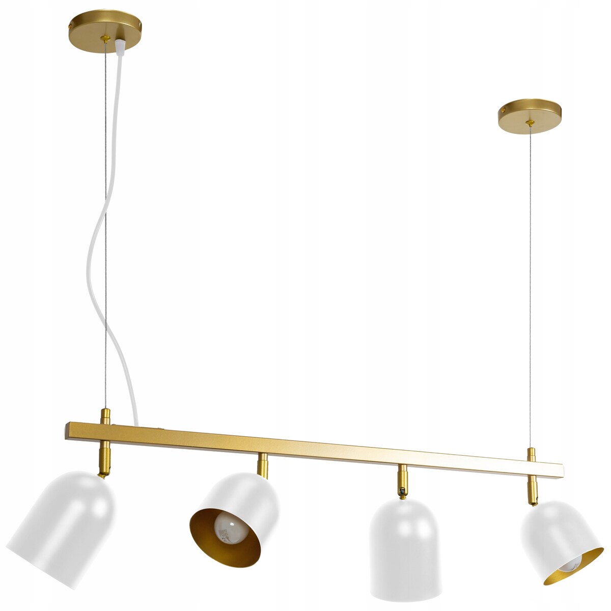 Lampa Sufitowa Wisząca Metalowa Biały White Gold