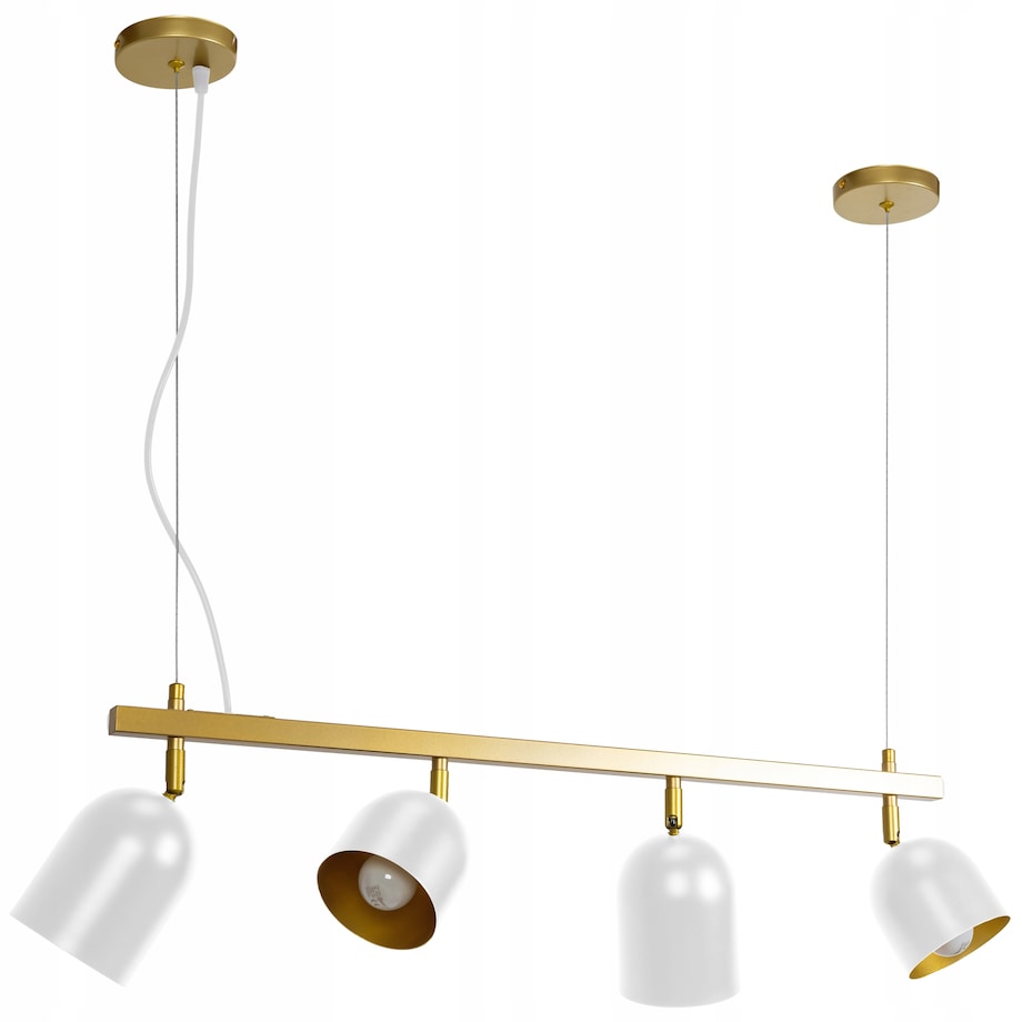 Lampa Sufitowa Wisząca Metalowa Biały White Gold