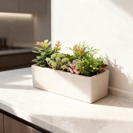 Sukulenty SZTUCZNE kwiaty w doniczce JAK ŻYWE dekoracyjne ROŚLINY 17 cm