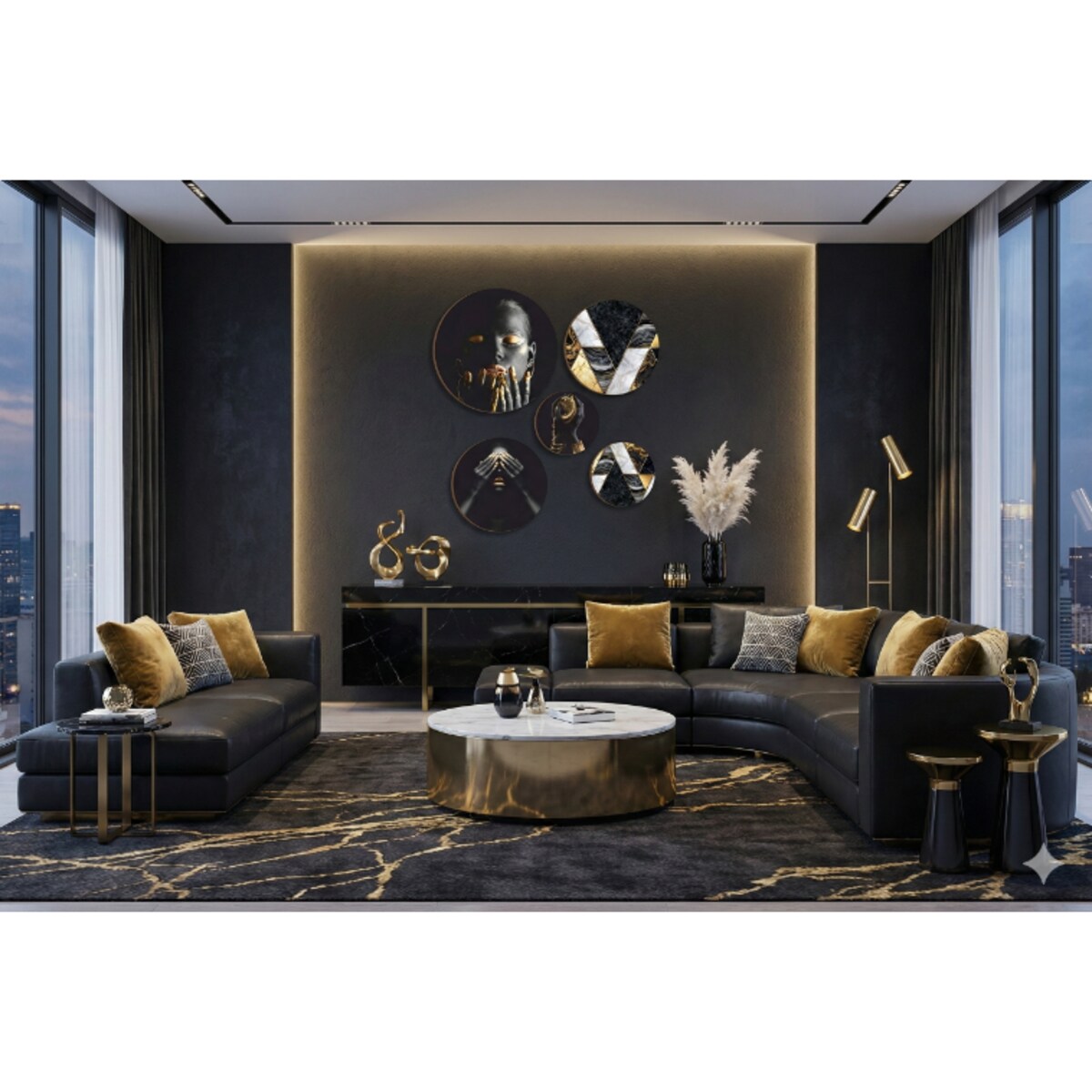 Obrazy na ścianę do sypialni pokoju salonu Okrągła ozdoba ścienna Kobieta