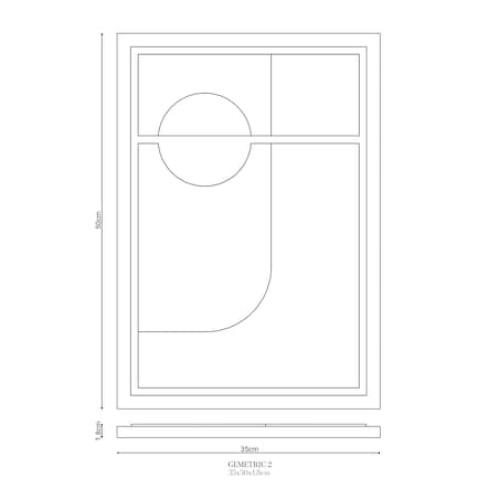 Obraz 3D 35x50cm Geometric II – Dekoracja Ścienna z Tynku Naturalnego, Natural Cream Minimalistyczny Relief