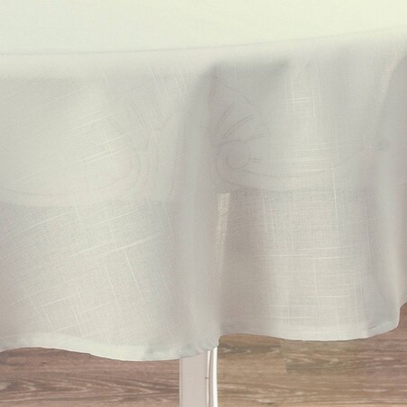 Obrus okrągły 130 x 130 cm prześwitujący ecru