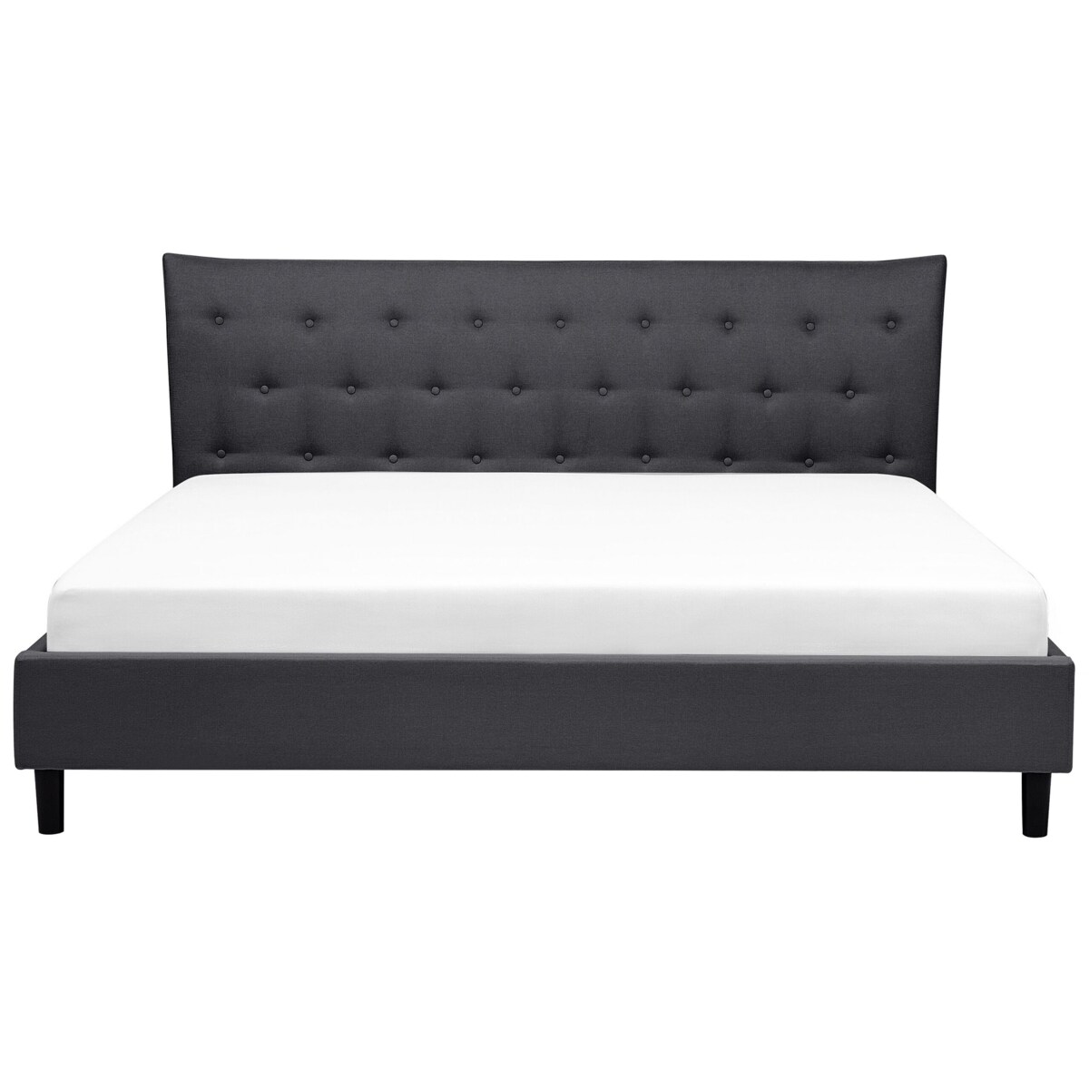 Łóżko tapicerowane 180 x 200 cm ciemnoszare SAVERNE