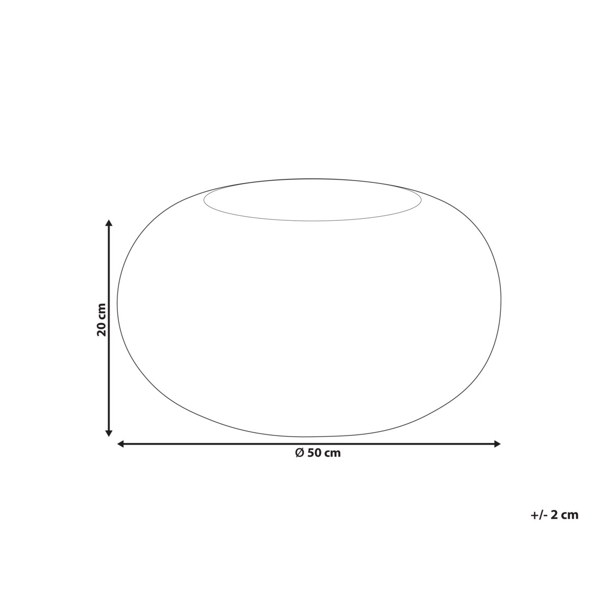 Puf jutowy 50 cm Czarny TIFELT