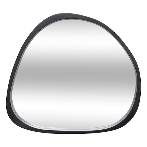 Lustro ścienne organiczne WAYNE w czarnej ramie, 56,5 x 63 cm