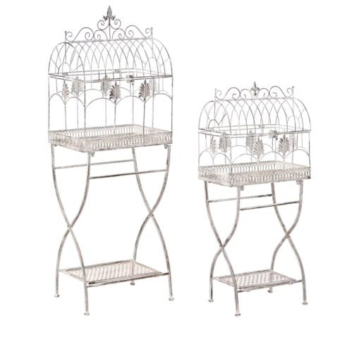 Zestaw 2 regałów z półkami SICILY Metal 43/37 cm 30/27 cm Szary