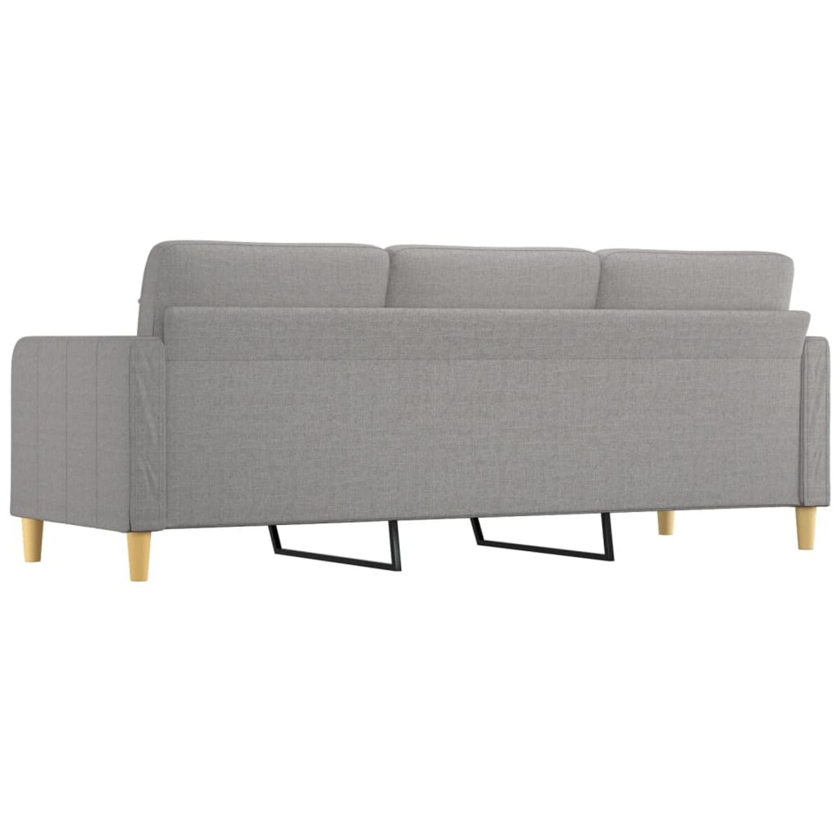 vidaXL Sofa 3-osobowa, jasnoszara, 210 cm, tapicerowana tkaniną