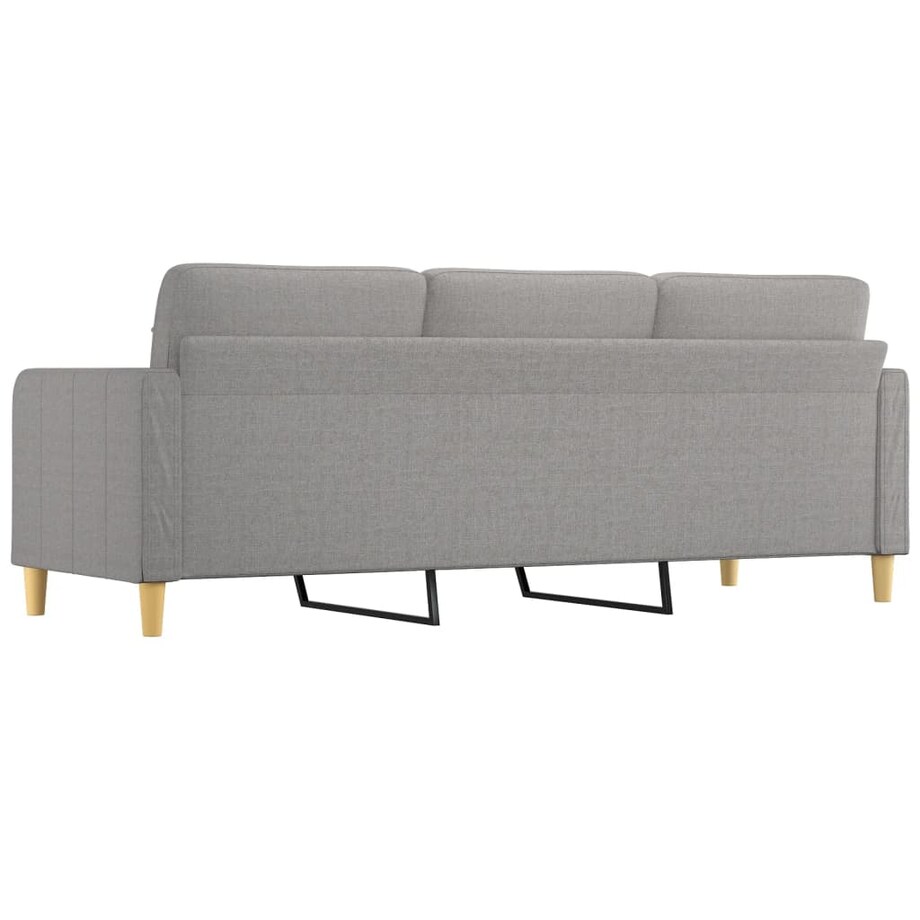 vidaXL Sofa 3-osobowa, jasnoszara, 210 cm, tapicerowana tkaniną