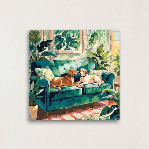 Malowanie po numerach, zestaw DIY – PIESKI 80x80 cm- Produkt PL