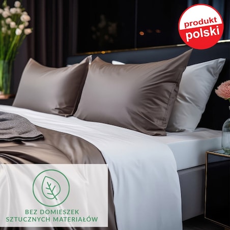 Prześcieradło satynowe z gumką 120x200 kolor Jasny beż