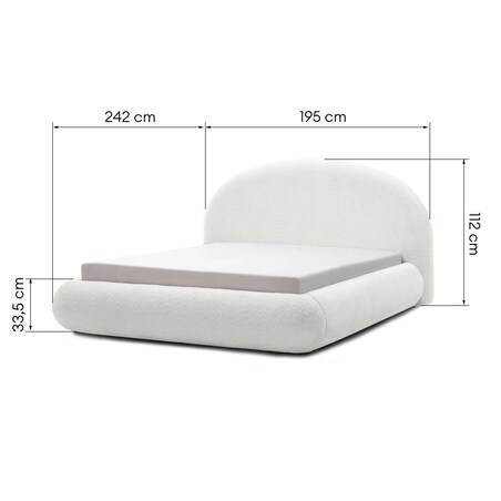 Łóżko tapicerowane 160x200 cm białe bouclé Riaci