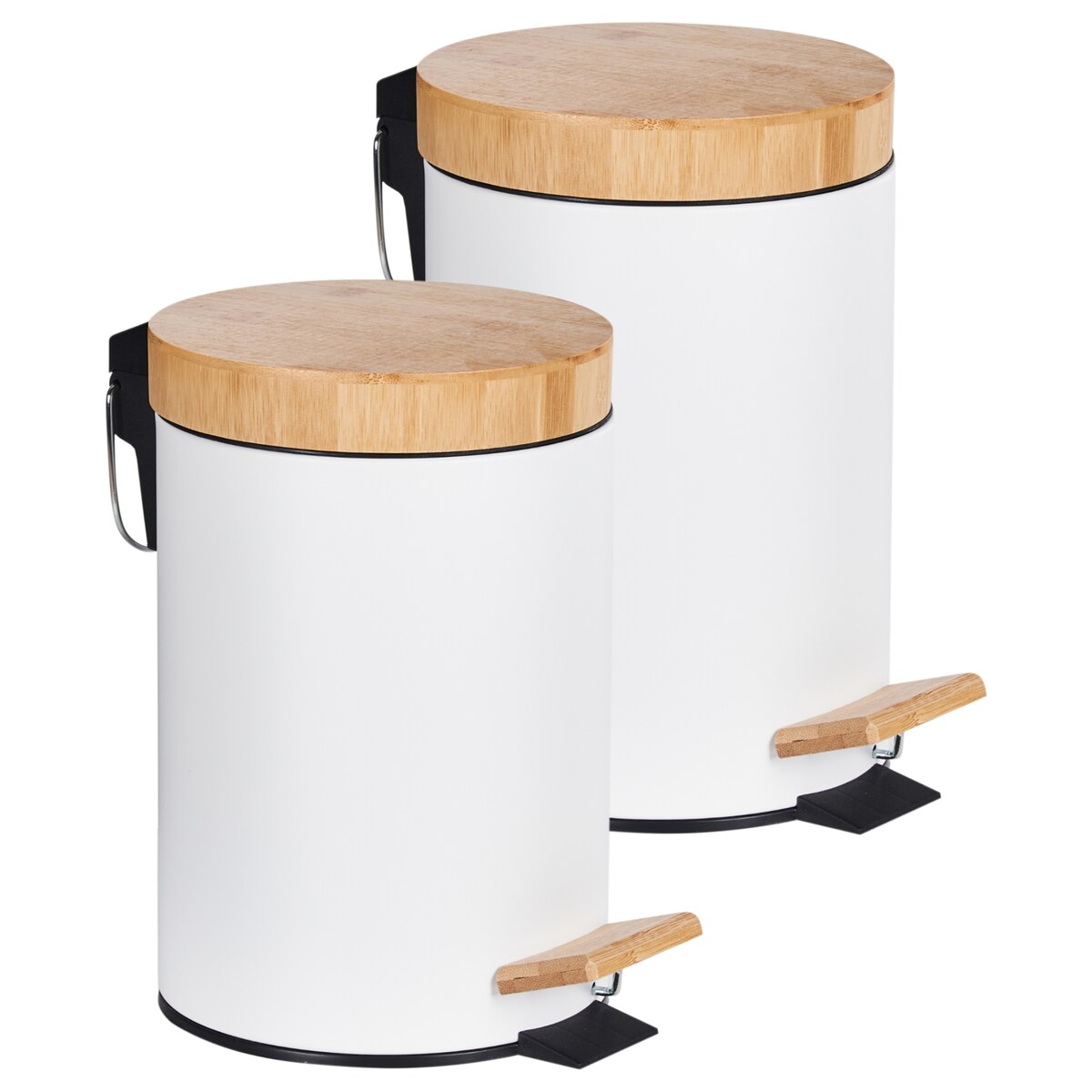 Zestaw 2 koszy na śmieci z pedałem 3 L ECOSMART Metal Biały