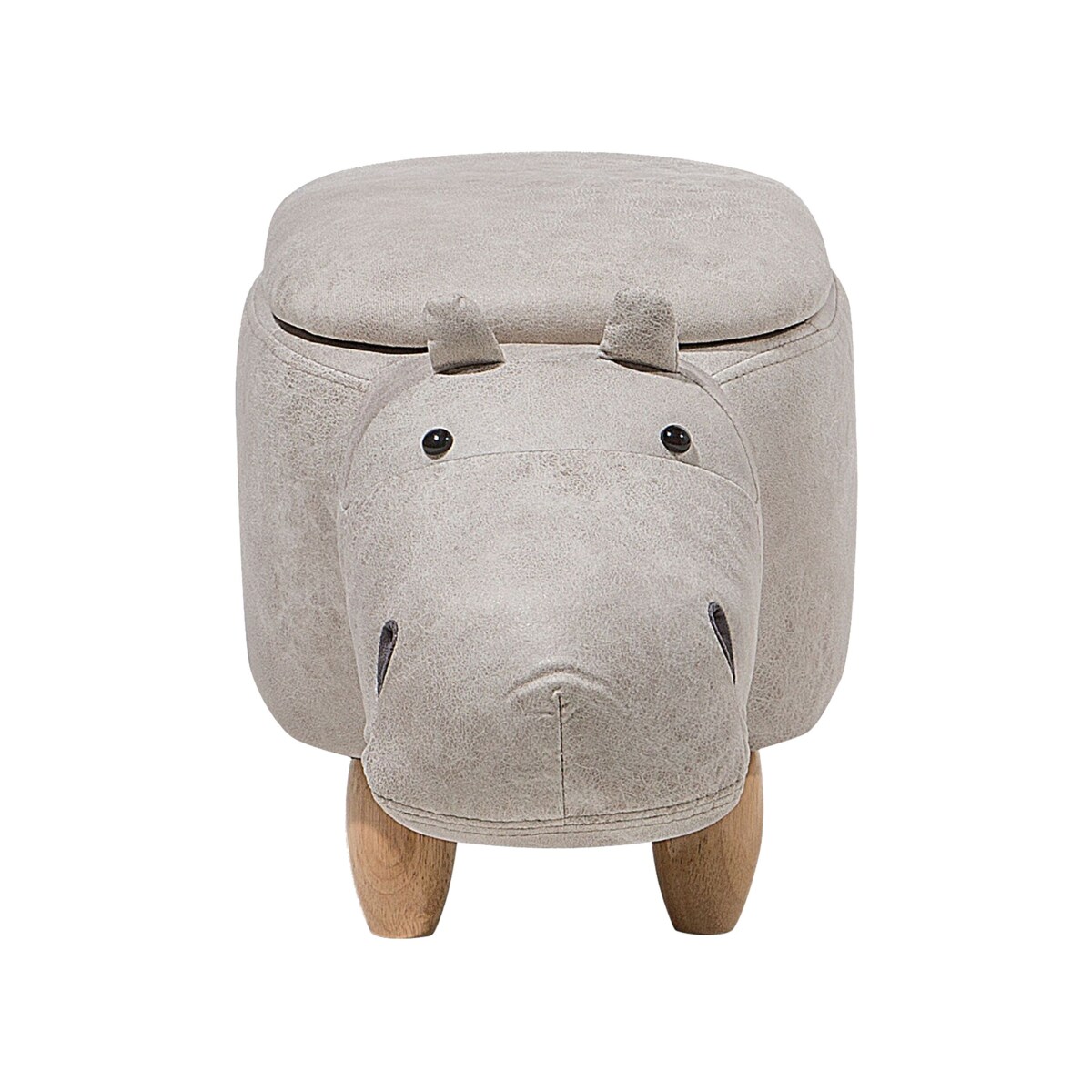 Pufa zwierzak ze schowkiem ekoskóra jasnoszara HIPPO