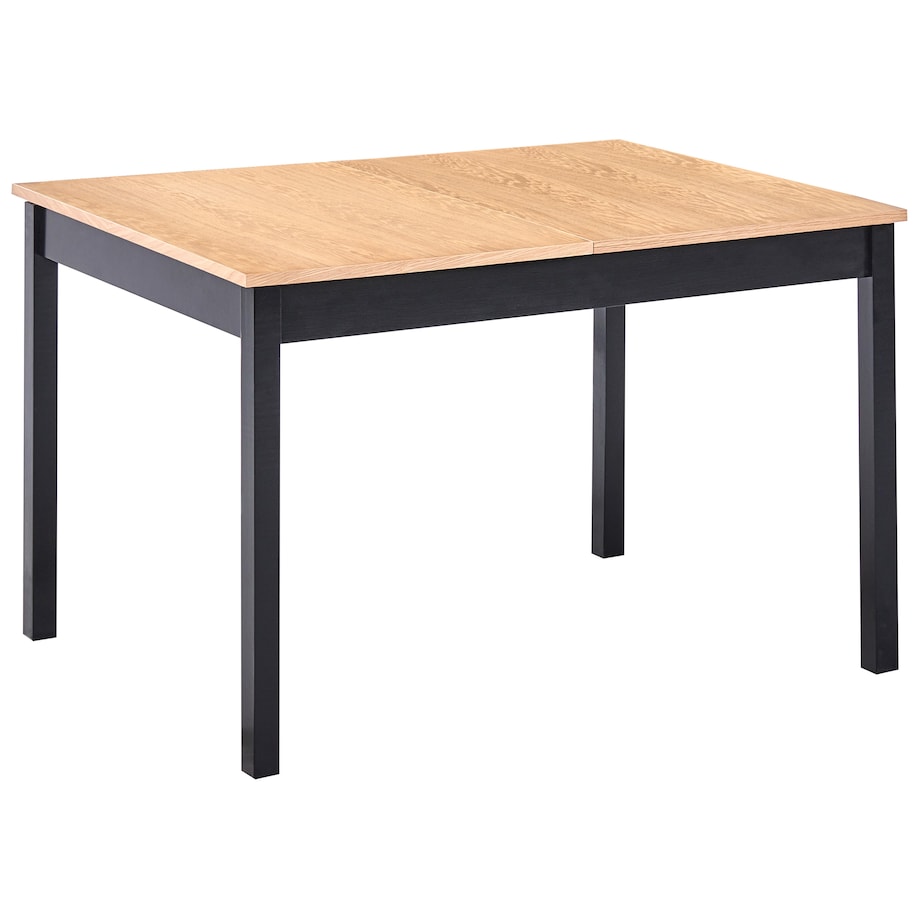 Stół do jadalni rozkładany HOUSTON Jasnobrązowy/ czarny 120/150 cm 90 cm Drewno sosnowe