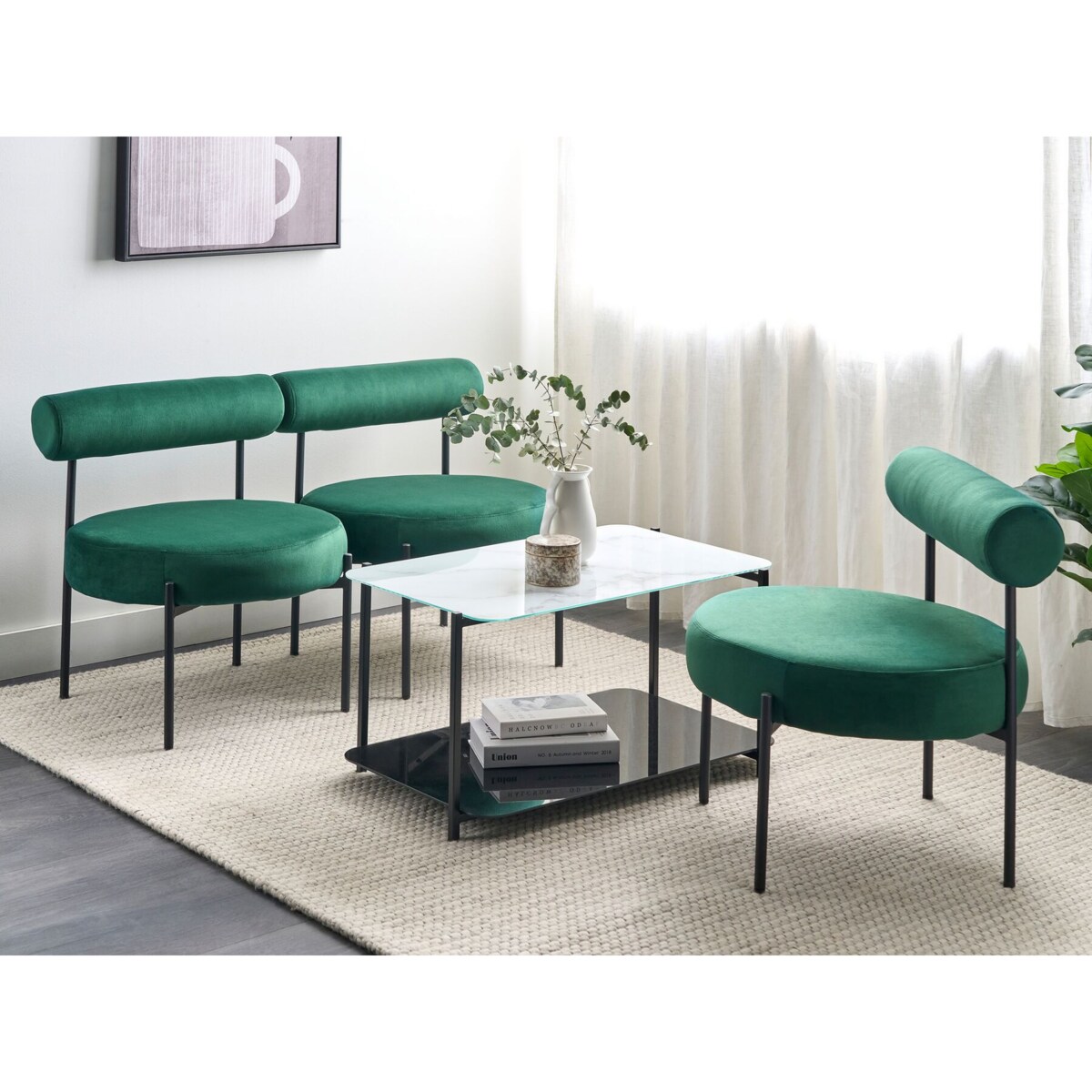 Fotel welurowy szmaragdowy ALPHA