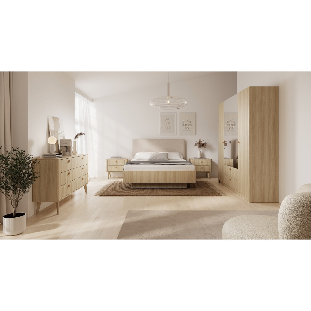 Szafa Sypialniana 213 KIKI z lustrem o zaokrąglonych kształtach