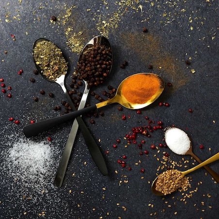 ZESTAW SZTUĆCÓW Cerise 16szt. ZŁOTO-CZARNE stalowe