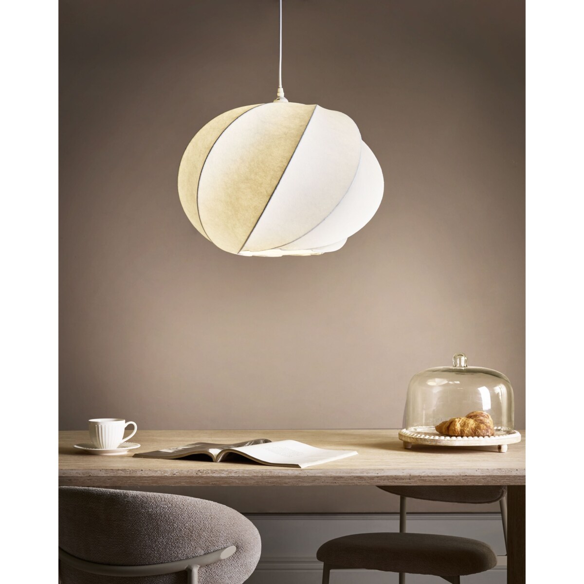 Lampa wisząca MAQUINE Jedwab syntetyczny Biały