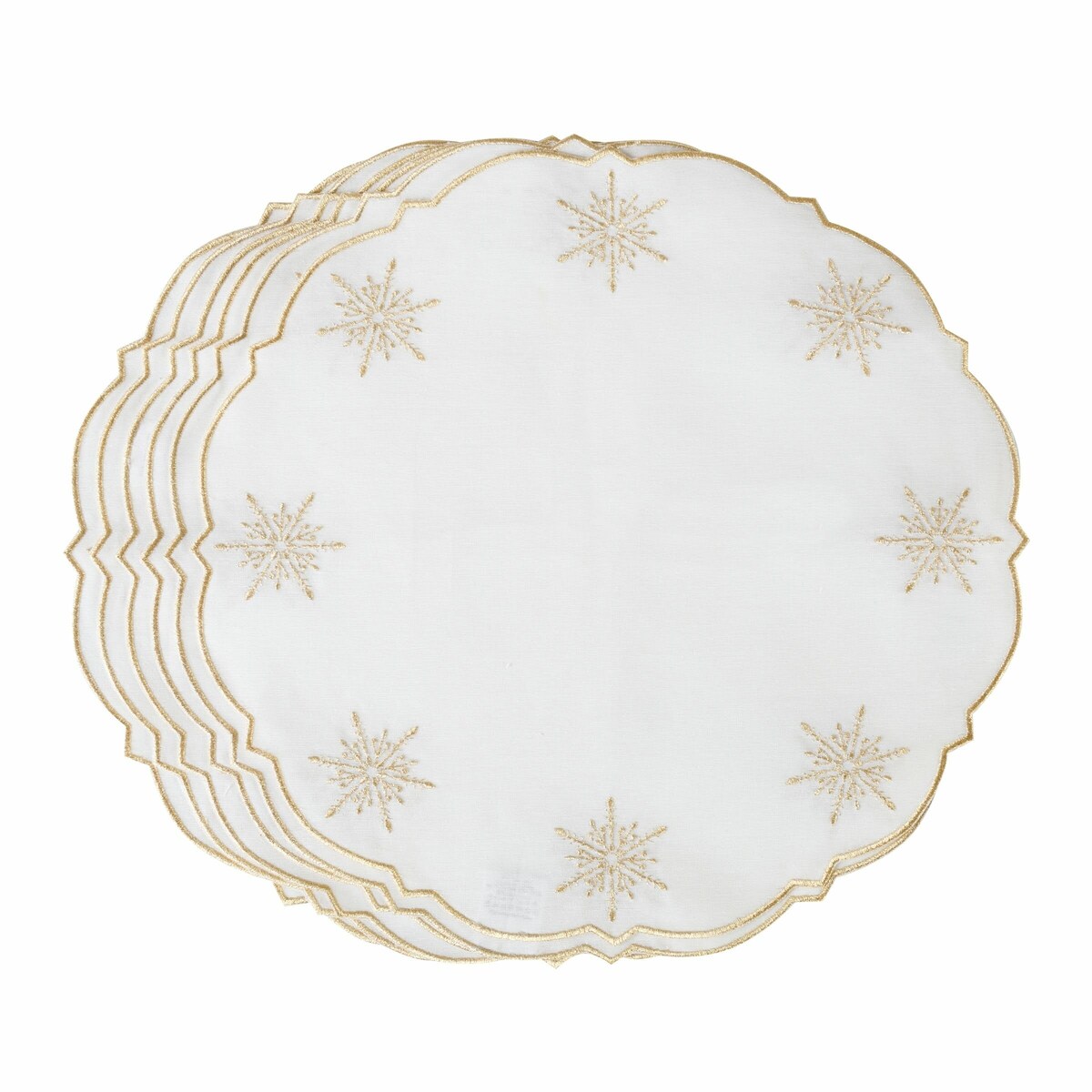 Haftowane podkładki Golden Stars - 6 sztuk