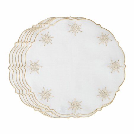 Haftowane podkładki Golden Stars - 6 sztuk