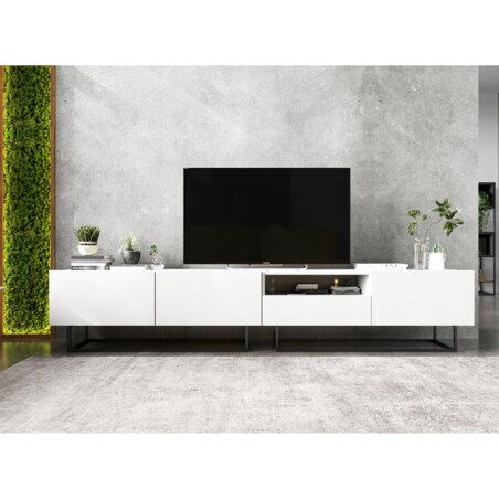 Szafka RTV Loft Biały MAT Komoda RTV Loft Szuflada 240 cm