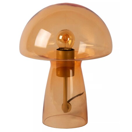 Loftowa lampa stołowa Fungo szklany grzybek bursztynowy