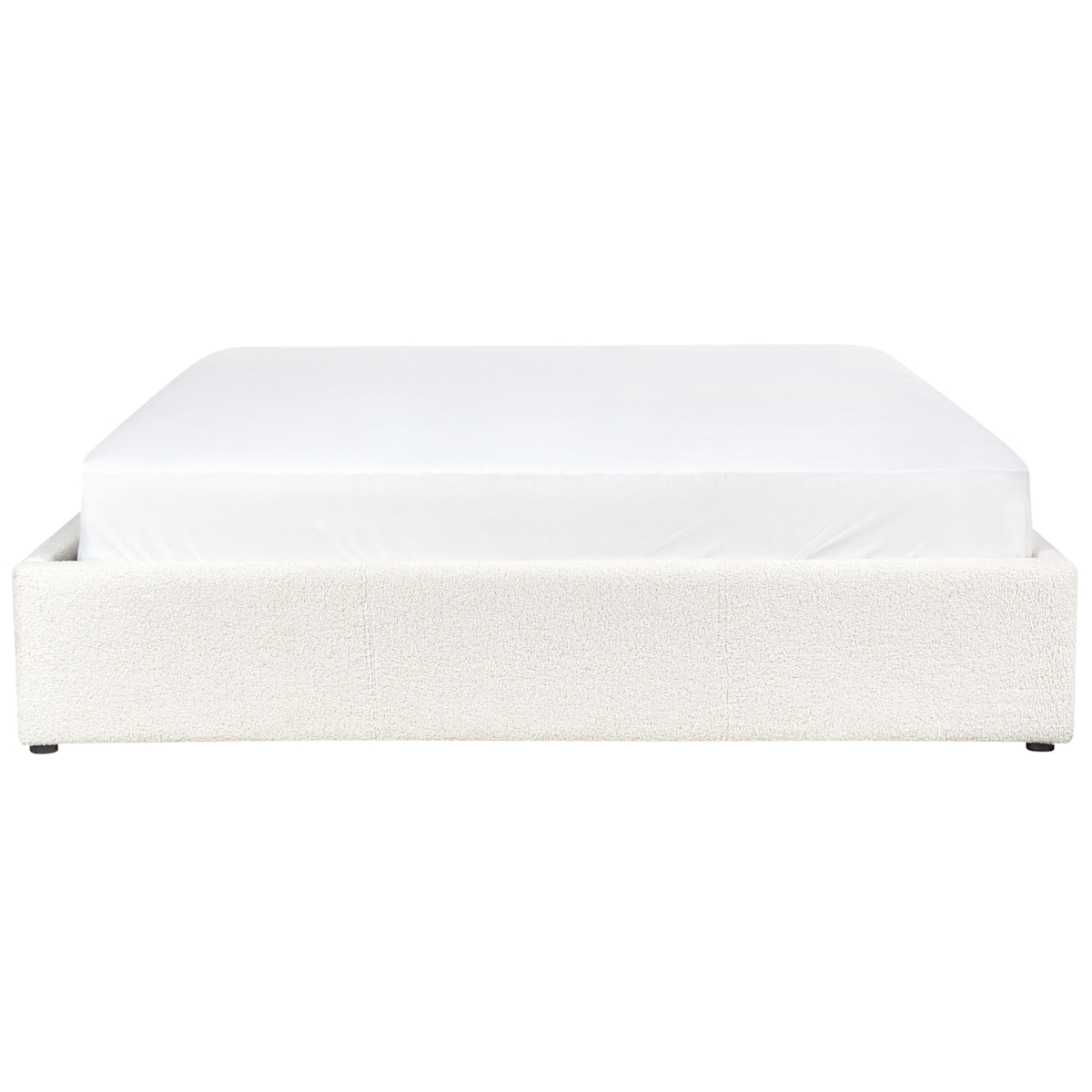 Łóżko z pojemnikiem boucle 160 x 200 cm złamana biel DINAN