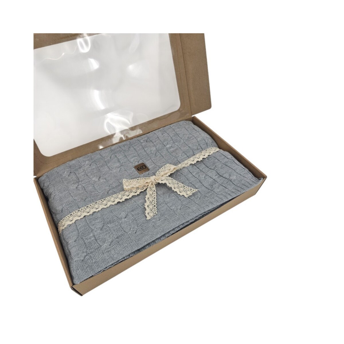 Koc dzianinowy kaszmir 150x200 cm – VERONA POPIEL