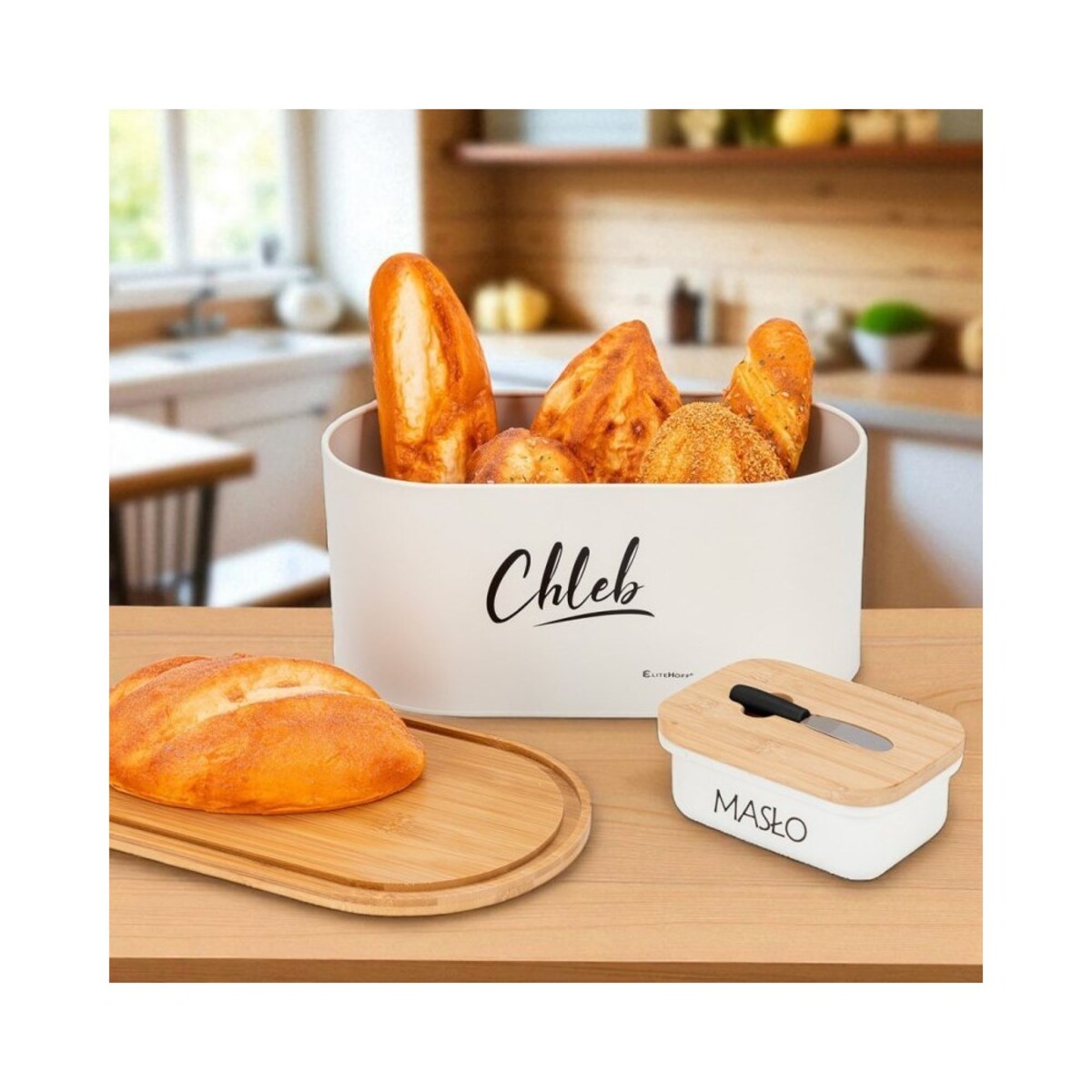 Elitehoff chlebak z zestawem pojemników i maselniczka 62307