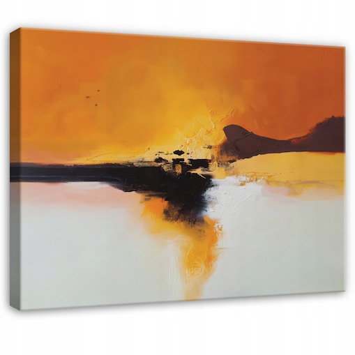 Obraz Do Sypialni Salonu Na Płótnie Abstrakcja Nowoczesny Pomarańczowy 100x70