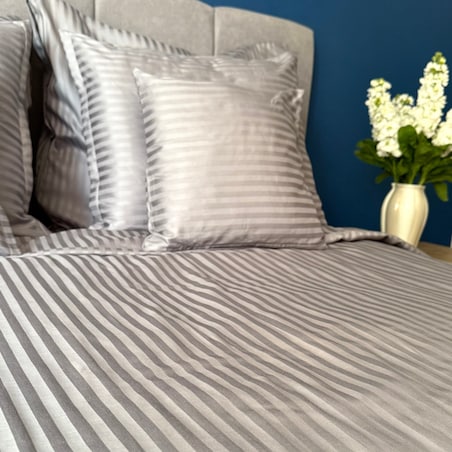 Pościel hotelowa adamaszkowa 160x200 szara stalowa hotelowa PREMIUM