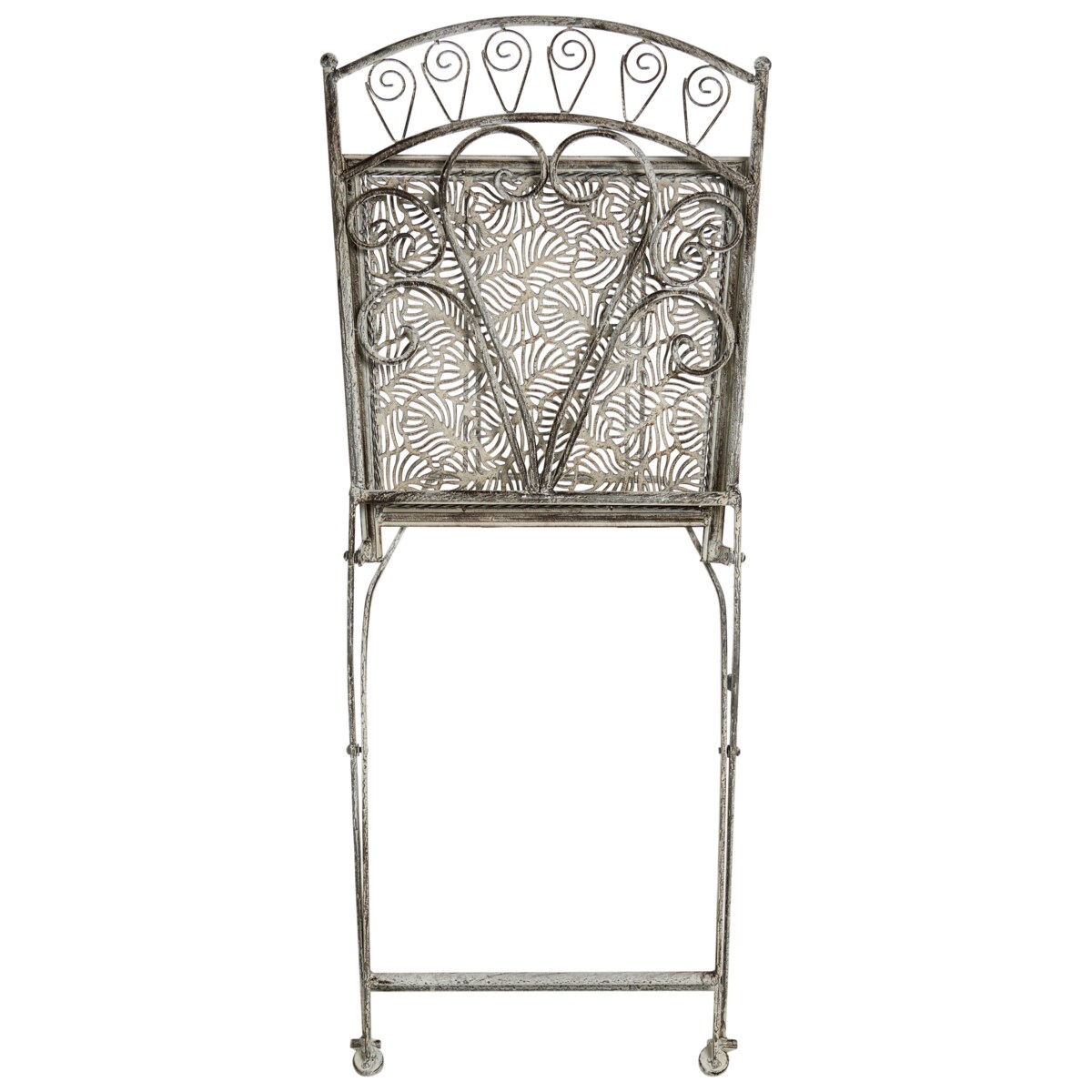 Zestaw 2 krzeseł ogrodowych NURRA Składane Metal Szary