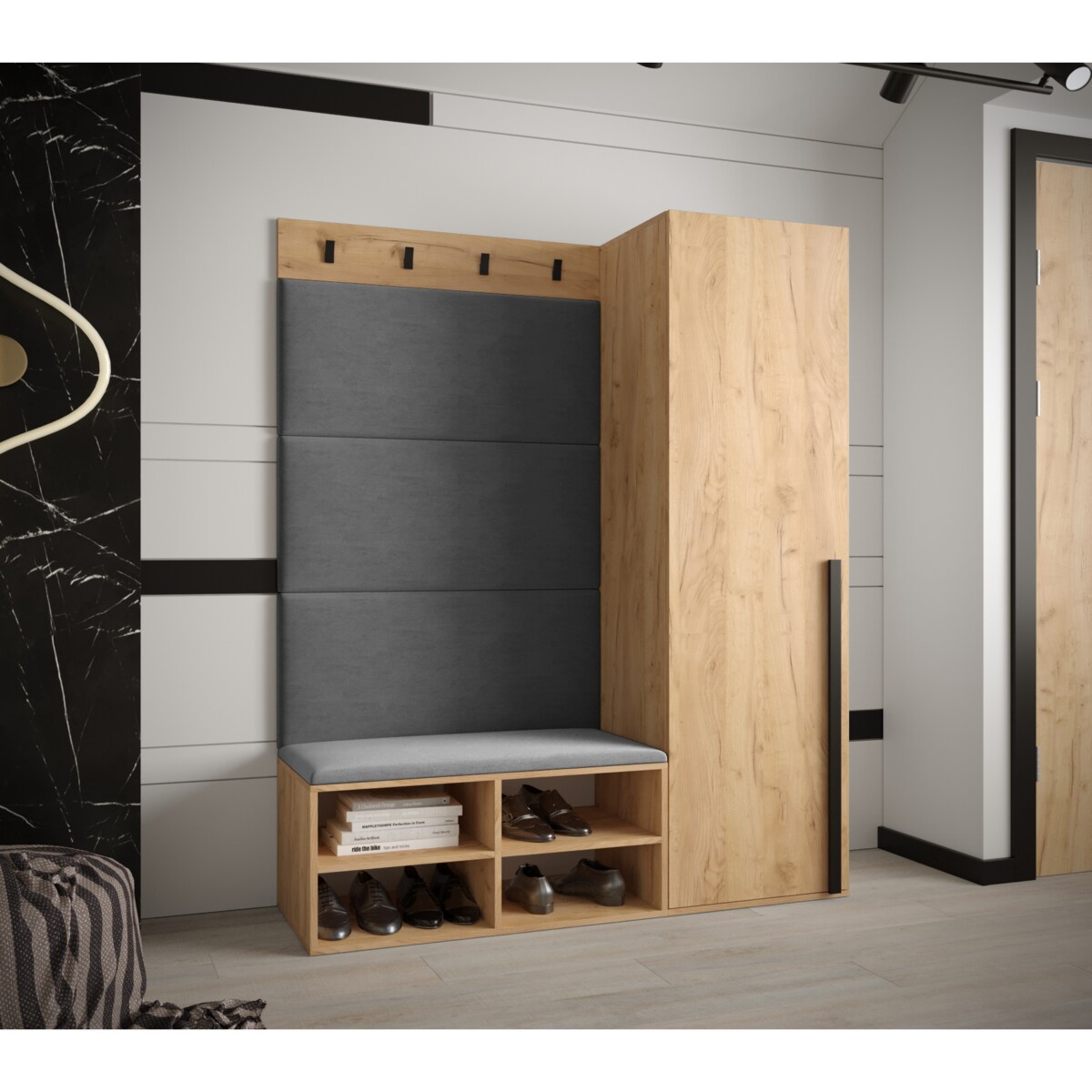 Garderoba do przedpokoju Abiks MIRO 6 craft+manila16