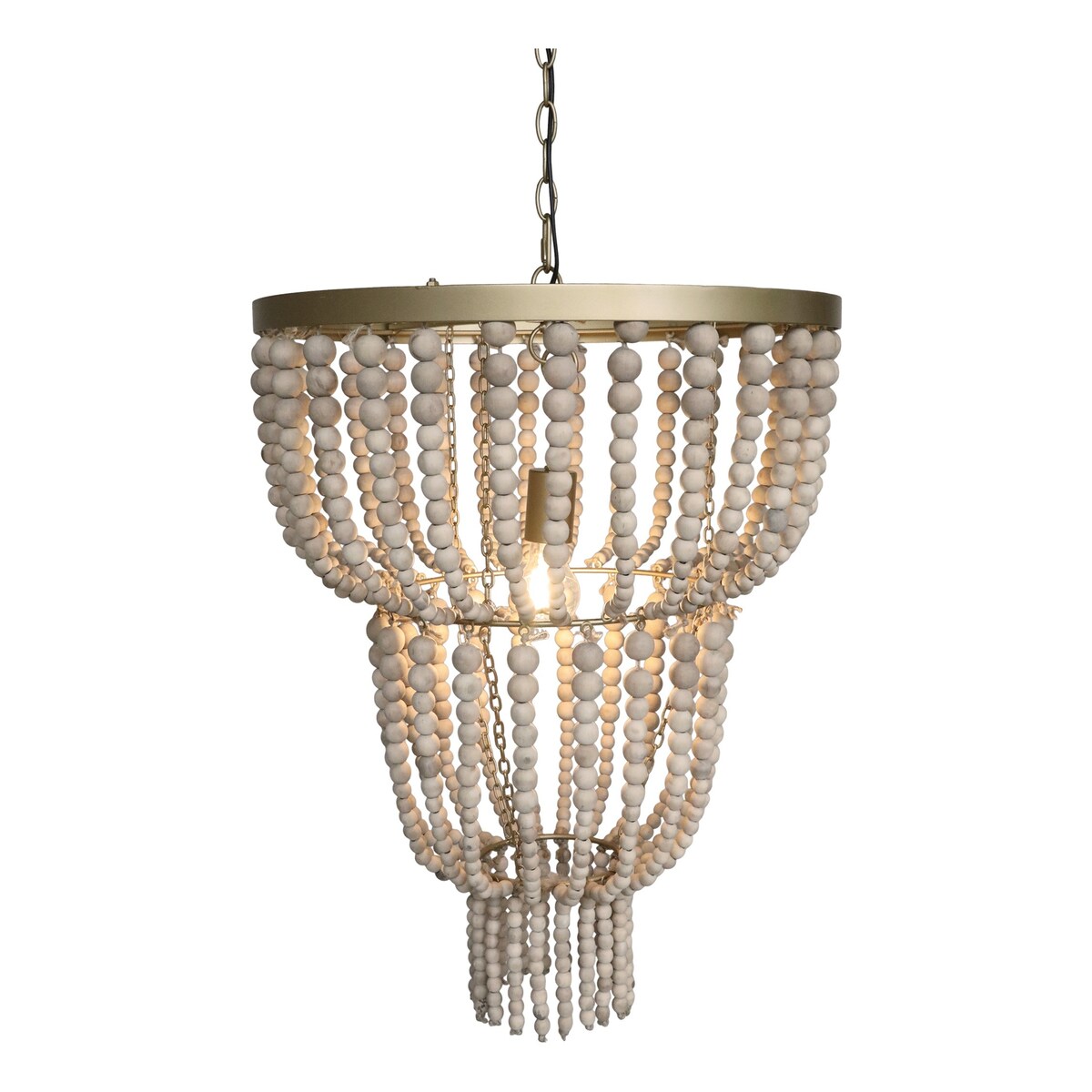 Żyrandol z koralików naturalny Boho Twist 65xØ 50 cm