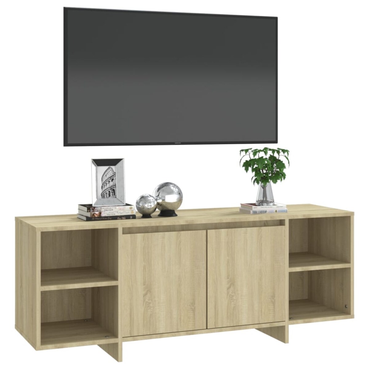 vidaXL Szafka pod TV, dąb sonoma, 130x35x50 cm materiał drewnopochodny