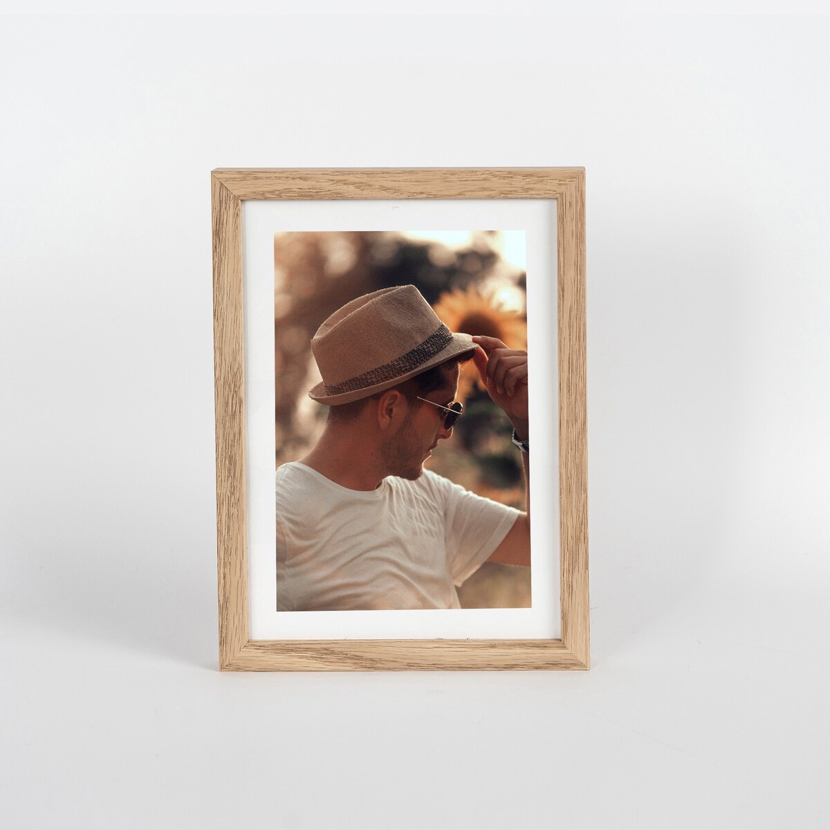 Ramka na zdjęcia 15x20 cm ramka drewniana dębowa naturalna foto ramka z litego drewna dębowego prostokątna OAK FRAMAI