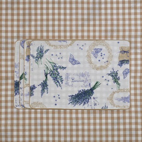 Obrus Beige Gingham - 130 cm x 250 cm - idealny dla 6 osób