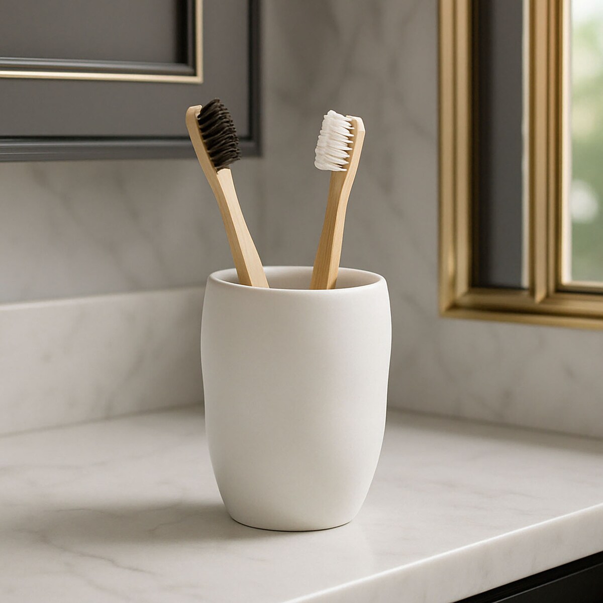 Pojemnik na szczoteczki do zębów INDONESIE, Ø 7,5 cm, polyresin