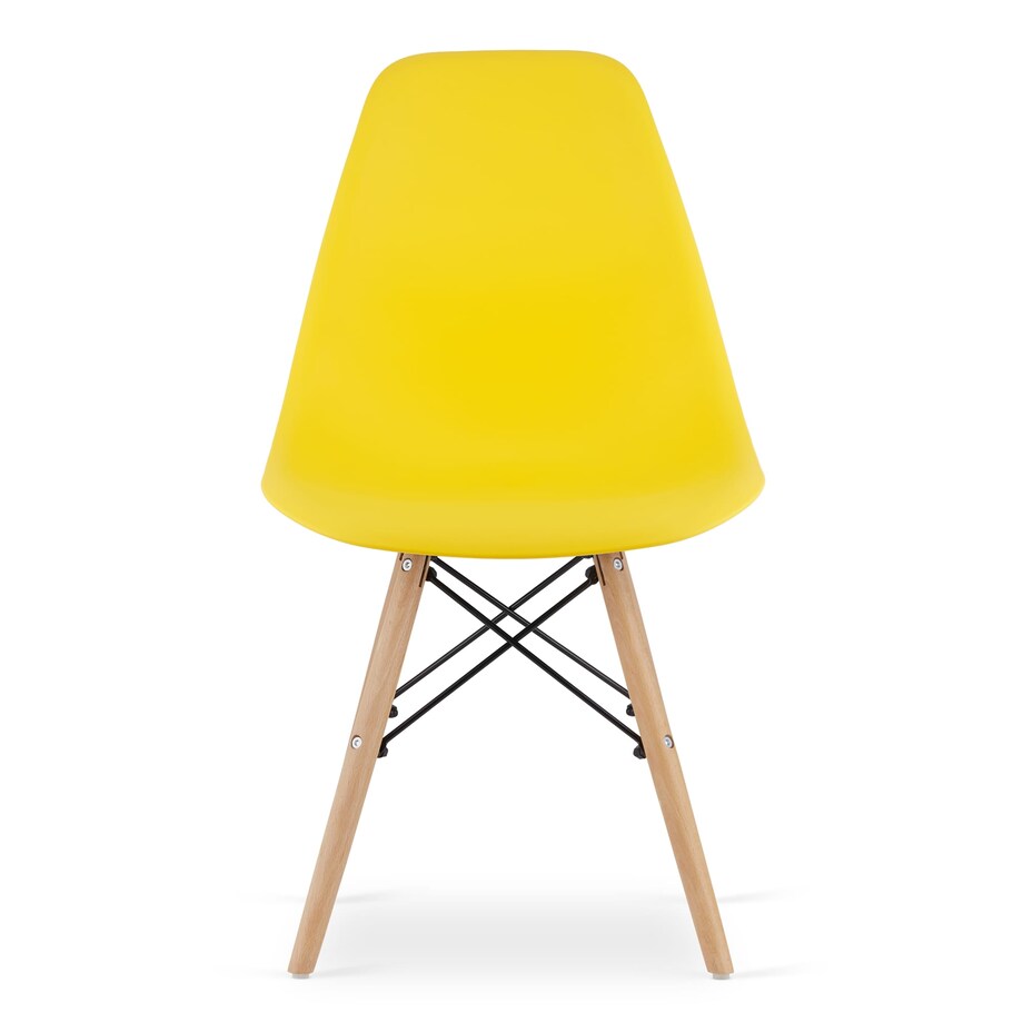 Krzesło Do Jadalni Kuchni Salonu Osaka Żółte / Nogi Naturalne X 4