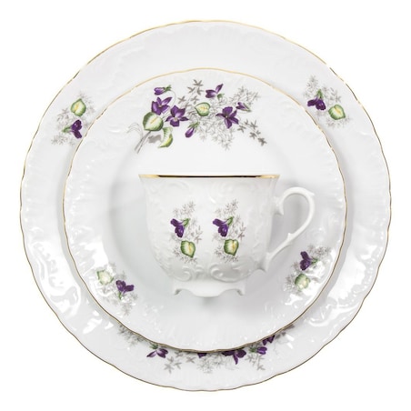 Garnitur do kawy dla 6 osób 21 el. Rococo Fiołki G559