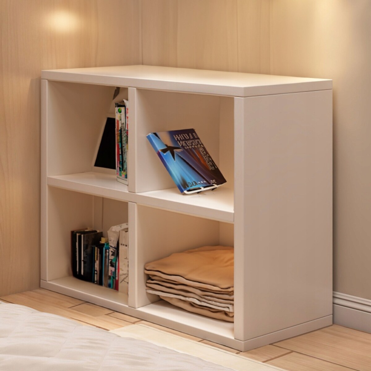 Otwarty stojący regał modułowy biały półka szafka komoda loft skandynawski