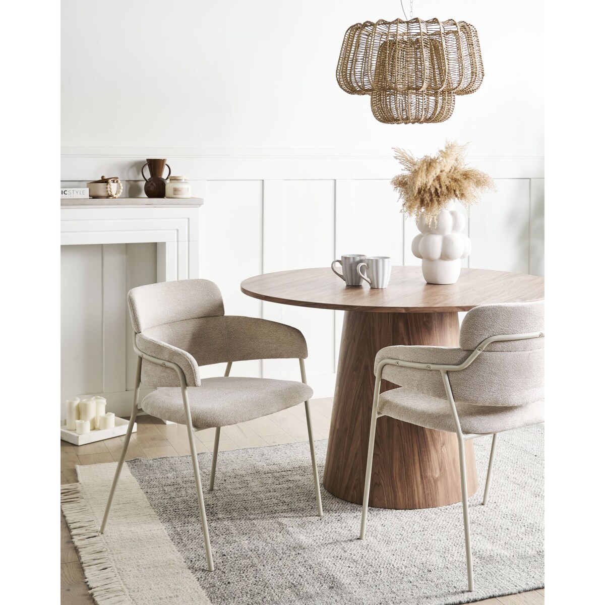 Zestaw 2 krzeseł do jadalni PAONIA Szenil Jasnobeżowy