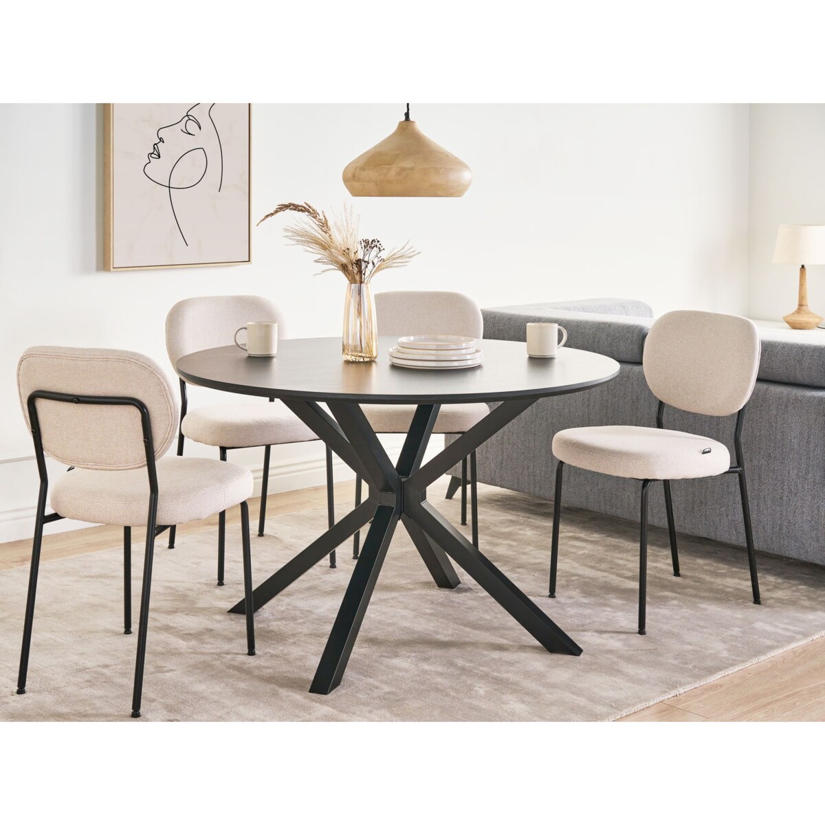 Stół do jadalni FITZROY Czarny 120 cm