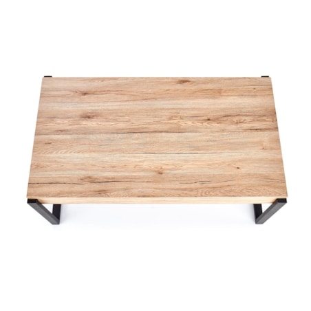 STOLIK KAWOWY Piri 110x64x42 cm MDF I STAL dąb san remo