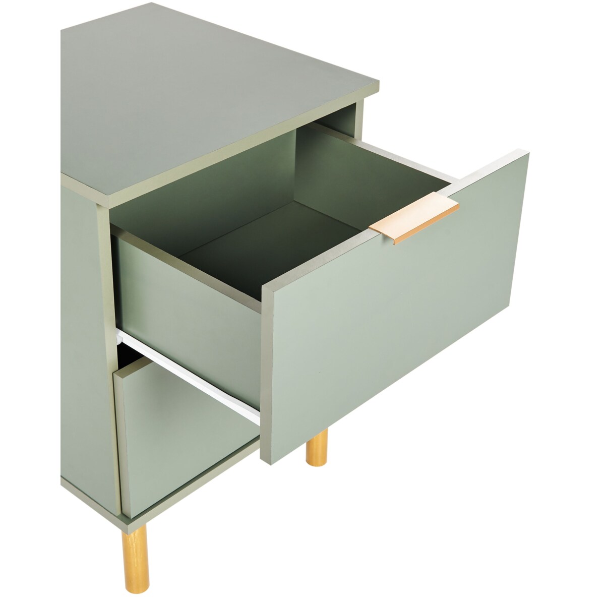 Szafka nocna 2 szuflady WALPOLE Zielony