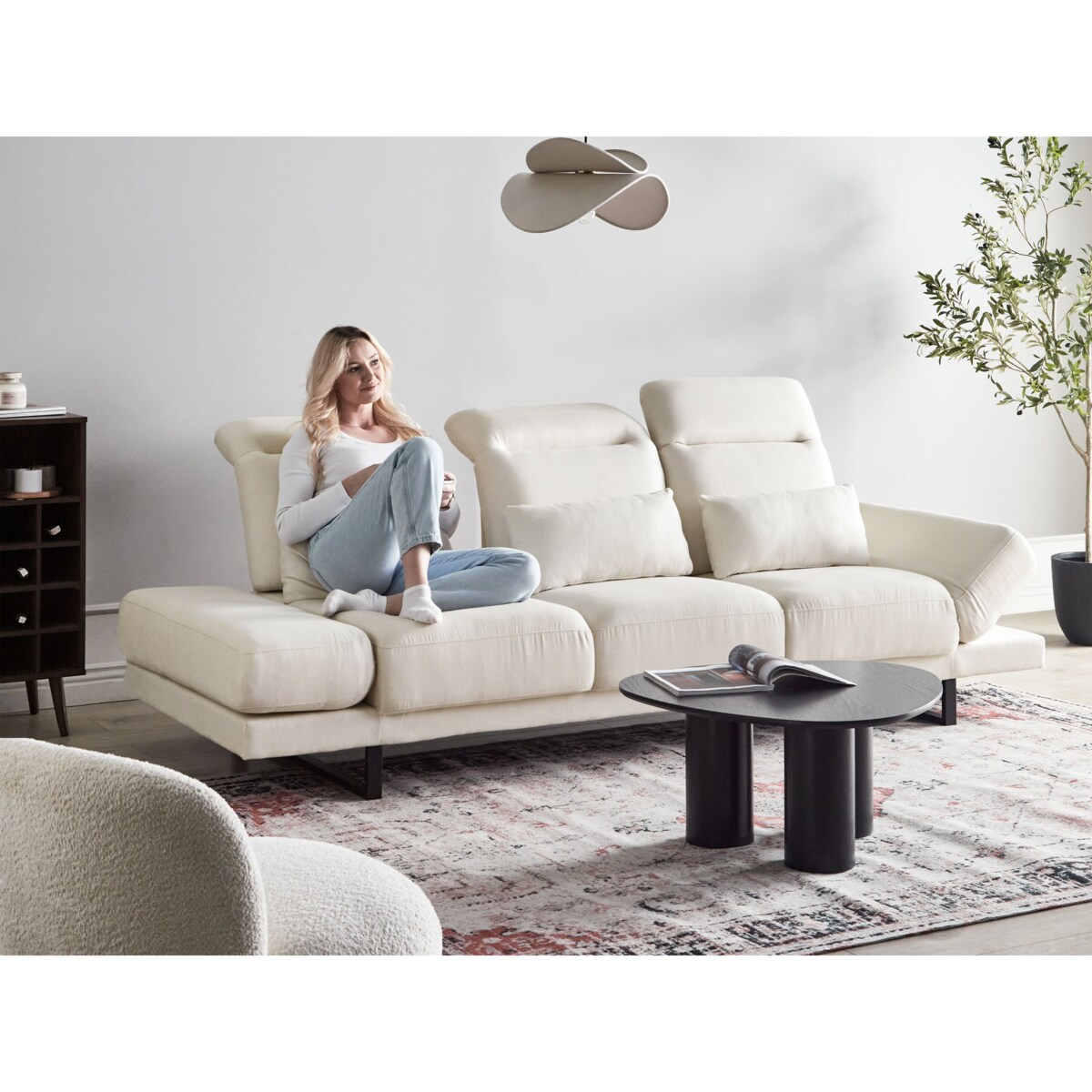 Sofa 3-osobowa złamana biel IKAST