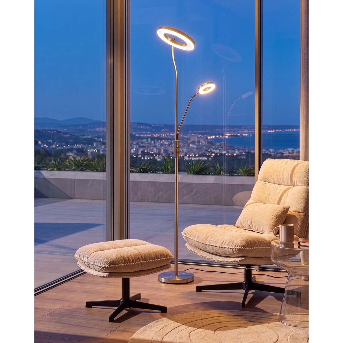 Lampa podłogowa LED AFTON Metal Srebrny