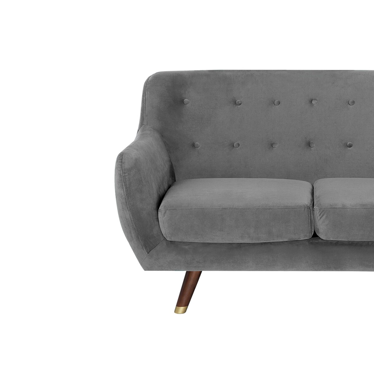 Sofa 2-osobowa welurowa szara BODO